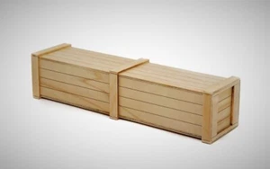Modellbahn Zubehör, Holz Transportkiste mit Deckel, 276 x 70 x 63 mm, (L/B/H) - Picture 1 of 4