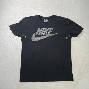 Nike T-Shirt Men's Size Medium Black Athletic Short Sleeve Crew Neck Swoosh - Picture 1 of 9
