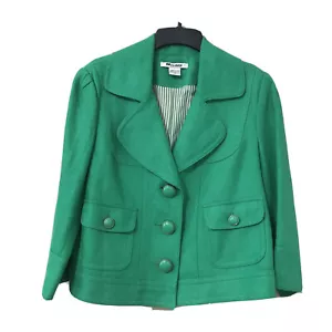 Women's Nygard Collection Green 3 Button Jacket Size 8Linnen/Rayon Collared - Picture 1 of 8