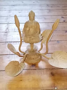Buddhafigur Holz geschnitzt Höhe 23 cm - Bild 1 von 7