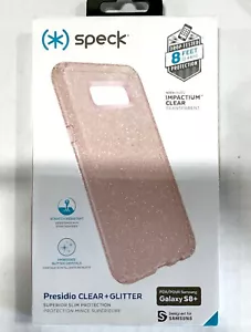 NEW Speck Presidio Clear Pink Glitter Phone Case for Samsung Galaxy S8+ PLUS - Picture 1 of 9