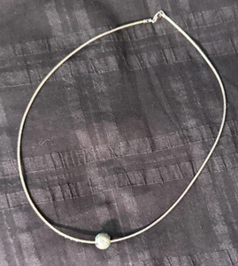 Milor Italy Sterling Silber Kordel Halsreif 925 Halskette Stern Perle Plättchen Charm - Bild 1 von 9