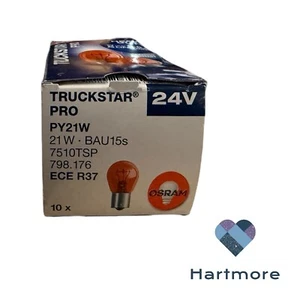 Bombilla Osram Truckstar Pro 24v PY21W BAU15s 7510TSP (Paquete de 9) Naranja - Imagen 1 de 2
