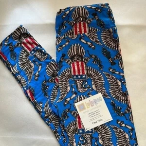 NEW!!! Eagle Americana OS LuLaRoe Leggings 4th Of July - Picture 1 of 5