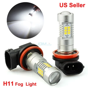 JDM ASTAR H11 1260LM 6000K White LED Fog Light Bulb Kit Projector Lens - Picture 1 of 9