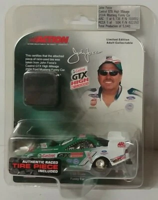 John Force 2004 Castrol 1/64 coche divertido autenticado carrera pieza de neumático usado 1/5136 Foto 1 de 4