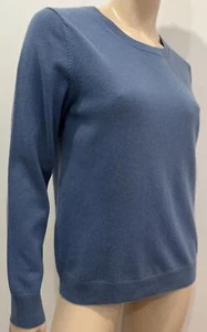 Suéter Top Jersey Manga Larga Cuello Redondo 100% Cachemira Azul UNIQLO L - Imagen 1 de 6