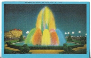 Postal de colección - Fuente de luz sin usar - Atlantic City, Nueva Jersey NJ 40 32815 - Imagen 1 de 2