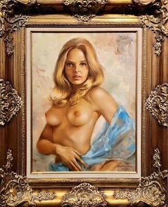 Leo Jansen - Retrato de una hermosa década de 1970 rubia desnuda Playboy mate - Imagen 1 de 9