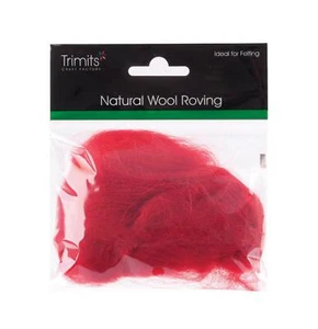 TRIMITS Natural 100% Wool Roving For Needle Felting 10g - DARK RED - Picture 1 of 1