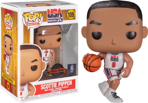 NBA Team USA Scottie Pippen Basketball White Jersey #109 Pop Vinyl Action Figure Cover