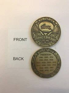 STH SYDNEY RABBITOHS 1908 2008 CENTENARY RUGBY LEAGUE BRONZED MEDALLION PREMIERS - Picture 1 of 1