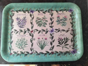 Bandeja para servir comida almuerzo té café bocadillos diseño hierbas melamina 44 cm 32 cm - Imagen 1 de 3