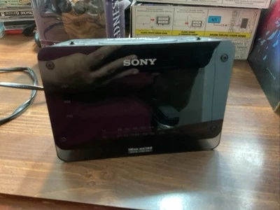 Sony Dream Machine Auto Time Set AM/FM Clock Rectangle Radio Tested WorksICF-414 - Image 1 of 4