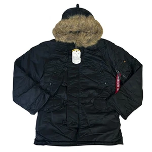 Alpha Industries N-3B Parka Mens Small Black Extreme Cold Weather Military NEW - Picture 1 of 12