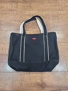 Lands End Black Canvas Medium Zip Top Tote 5 Pocket  - Picture 1 of 7