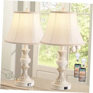 Touch Control Table Lamp Set of 2, 3-Way Dimmable Bedside Lamp with 2 USB - Picture 1 of 7
