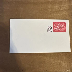 Sobre en relieve vintage sin cancelar "Love - 29c", USPS, U621, (C) 1991 - Imagen 1 de 2