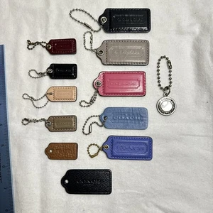 Coach Hang Tag Lotto Borsa Borsa Charm Fob Misto Pelle Metallo Colori 12 Lg & Sm - Foto 1 di 10