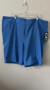 Kim Rogers Shorts Womens 24W Bermuda Tummy Control Blue Pull On Stretch - Picture 1 of 8