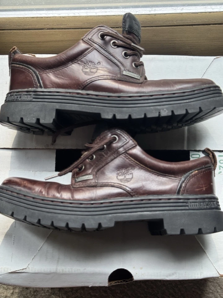 Zapatos Timberland Oxford de cuero marrón con cordones vintage talla 8 Foto 1 de 4
