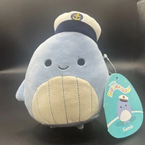 Squishmallow 5 Inch Samir Blue Whale with Sailor Hat Little Ultrasoft Plush - Picture 1 of 5
