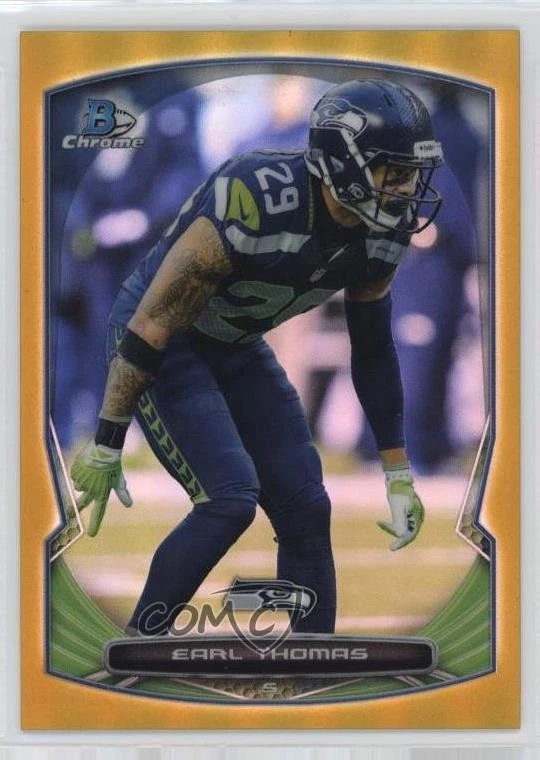 2014 Bowman Chrome Gold Refractor /50 Earl Thomas III Earl Thomas #63 - Image 1 of 2