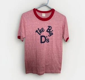 Vintage Single Stitch Ringer T-Shirt The Big Ds Graphic Tee 70er 80er M rot Retro - Bild 1 von 9