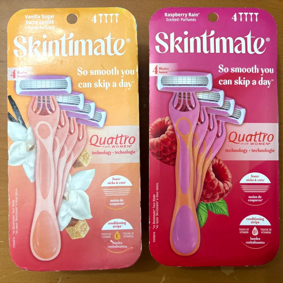 Skintimate Disposable Razors 4/ct *LOT OF 2* Raspberry + Vanilla - Image 1 of 1