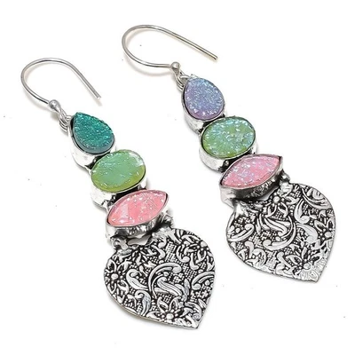 Orecchino gioiello in argento sterling 925 fatto a mano con pietra preziosa... - Immagine 1 di 4