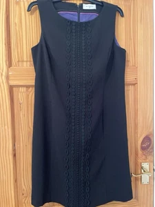 MONACCO BLACK SLEEVELESS LINED STRAIGHT SHIFT DRESS PINAFORE UK 18 - Picture 1 of 15