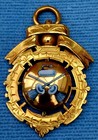 Antique Scottish 9ct Gold & Enamel Curling Medal Trophy Stone Olympics 1930 Fob