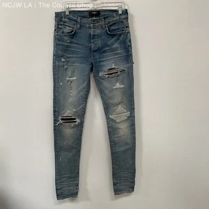 NWD AMIRI MX1 Ultra Suede Distressed Button Up Men's Jeans- SZ 31W x 34L - Picture 1 of 10