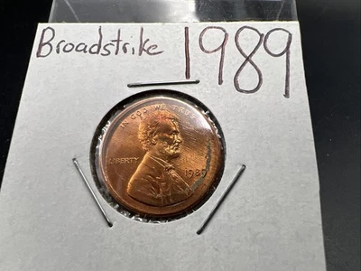 1989 P 1c Lincoln Memorial Cent Centered Broadstrike Error Coin Choice BU UNC - Image 1 of 4