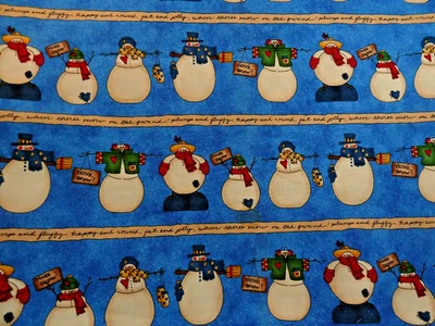 Moda Warmth & Wooliness by Lori Gardner Snowmen Christmas fabric 44" X 2 yds - Image 1 of 4