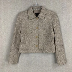 Chaqueta de Mujer Grace Dane Lewis 8P Marrón Lana Mezcla de Seda Tweed Botones Corta - Imagen 1 de 13