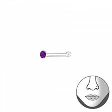 NEW! Sterling Silver Nose Stud with Ball - Mixed Birthstones, Gifts
