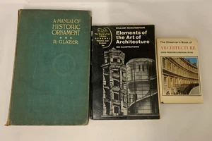 3x Vintage Architecture Books Elements of the Art Manual Historic Ornament Glaze - Picture 1 of 6