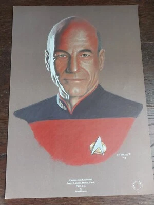 Star Trek TNG Captain Picard Limited Edition Lithograph Print 1998 Crabtree - Image 1 of 4