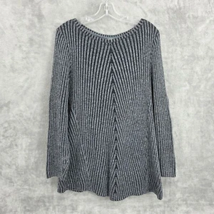 Style & Co Woman Sweater 2X Grey Stretchy Large Ribbed Knit Cotton Blend Casual - Picture 1 of 9
