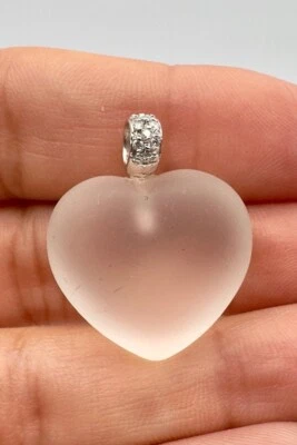 UNOAERRE Colgante Amor Corazón Corazón Diamante Cuarzo Roca Esmerilado Tallado Oro Blanco 18k Foto 1 de 4