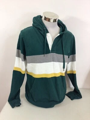 Sudadera con capucha a rayas American Eagle Top Rugby mediana para hombre Foto 1 de 4