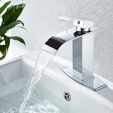 Waterfall Bathroom Faucet Single Handle/Hole Bath Sink Faucet Chrome Mixer Tap
