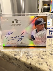 2012 Topps Tribute Autographs Orange EN Eduardo Nunez Auto 6/15