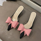 Fashion Big Butterfly-Knot Low Thin Heels Women Elegant Party Pumps Shoes Sandal