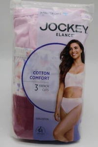 JOCKEY Size 11 4XL 24W Elance 3 Pair Cotton Comfort French Cut Panties Assorted - Picture 1 of 16