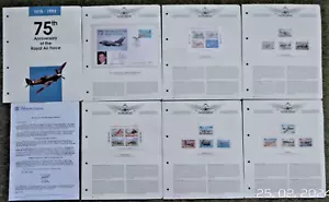 Aviation Heritage 75 Years RAF Barbados Falkland & Ascension Postage Stamps +FDC - Picture 1 of 4