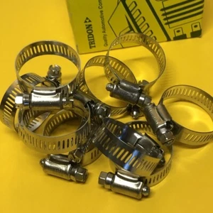 21-38 x 16mm Worm drive hose clamps x 10 Marine grade satinless steel Tridon - Bild 1 von 5