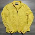 Jones New York Petite Jacket Adult PS Yellow Zip Womens *Small Stain on Back*