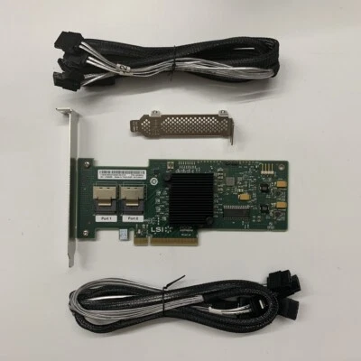IBM M1015 9220-8I 6GB SAS2 SATA3 PCI-e RAID Controller Card+8087 to sata=9211-8 - Image 1 of 4